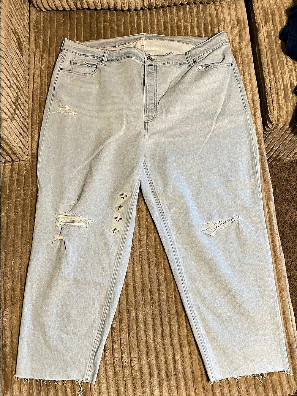 Old Navy Women's Distressed Straight Leg Jeans Waist 24 NWT